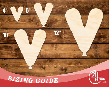 Unfinished Wood Balloon Letter V Shape | DIY Craft Cutout | up to 46" DIY - NameSigns.com