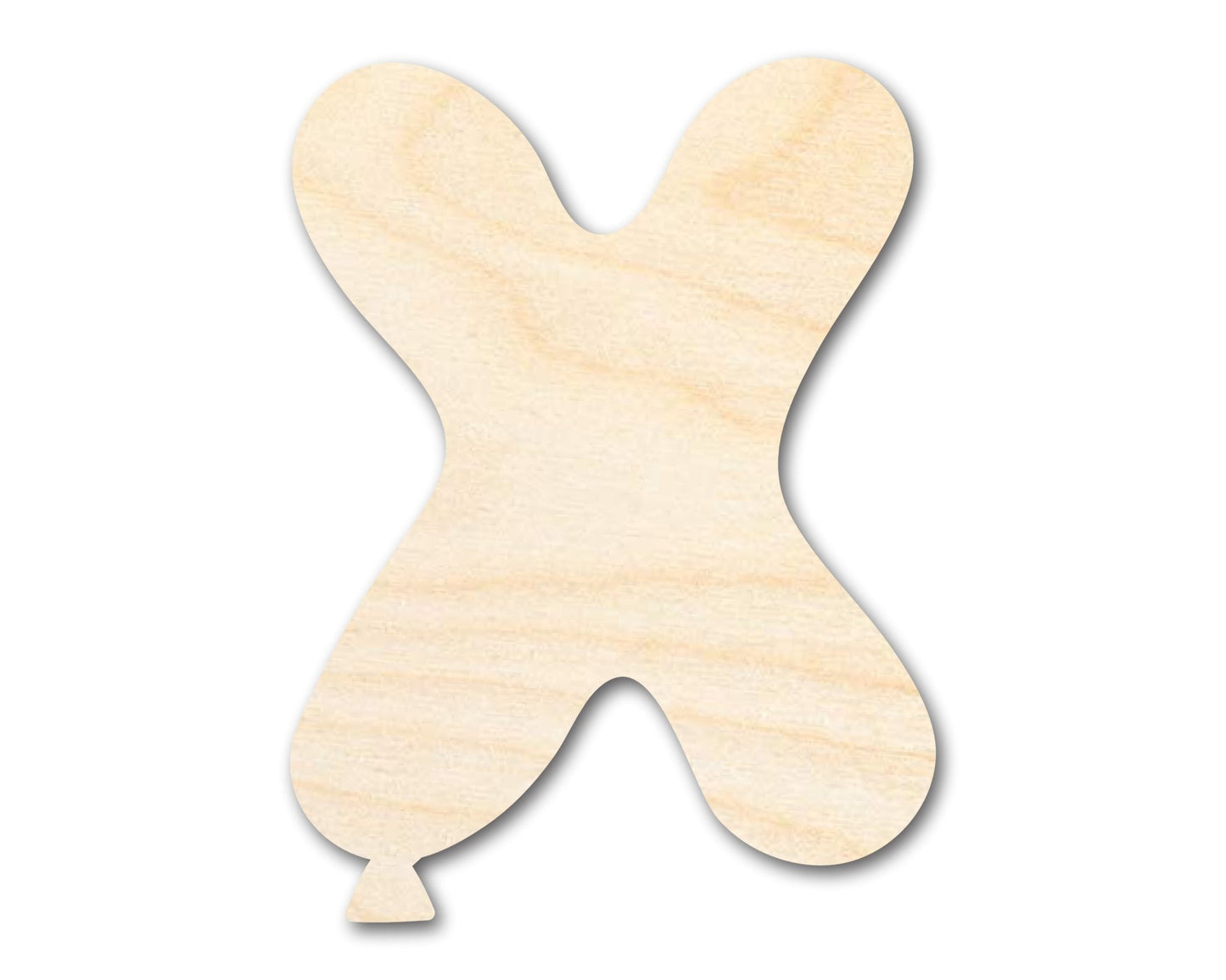 Unfinished Wood Balloon Letter X Shape | DIY Craft Cutout | up to 46" DIY - NameSigns.com
