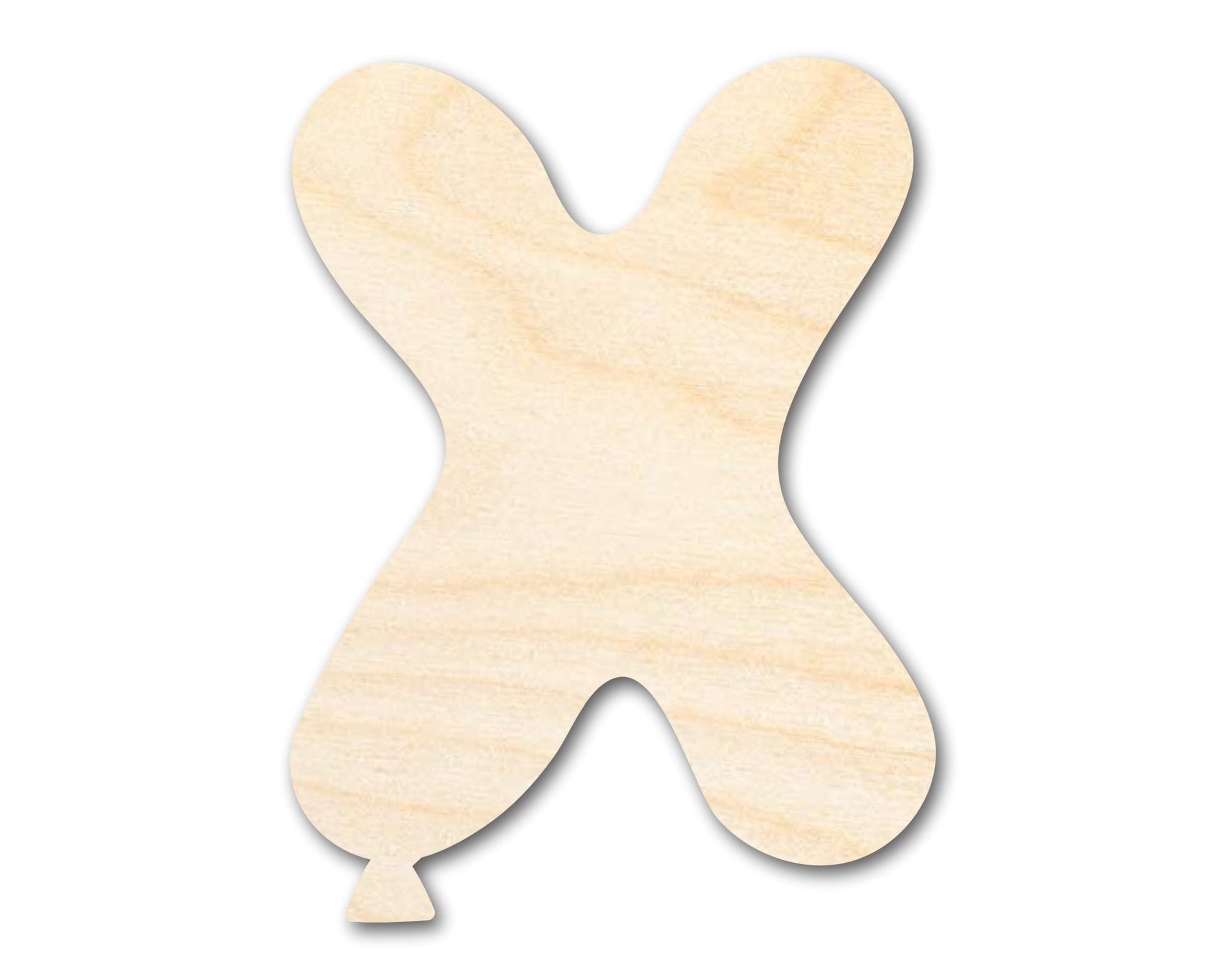 Unfinished Wood Balloon Letter X Shape | DIY Craft Cutout | up to 46" DIY - NameSigns.com