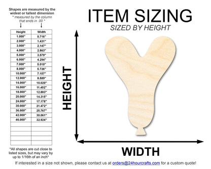 Unfinished Wood Balloon Letter Y Shape | DIY Craft Cutout | up to 46" DIY - NameSigns.com