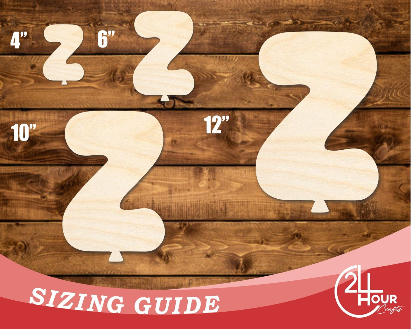 Unfinished Wood Balloon Letter Z Shape | DIY Craft Cutout | up to 46" DIY - NameSigns.com
