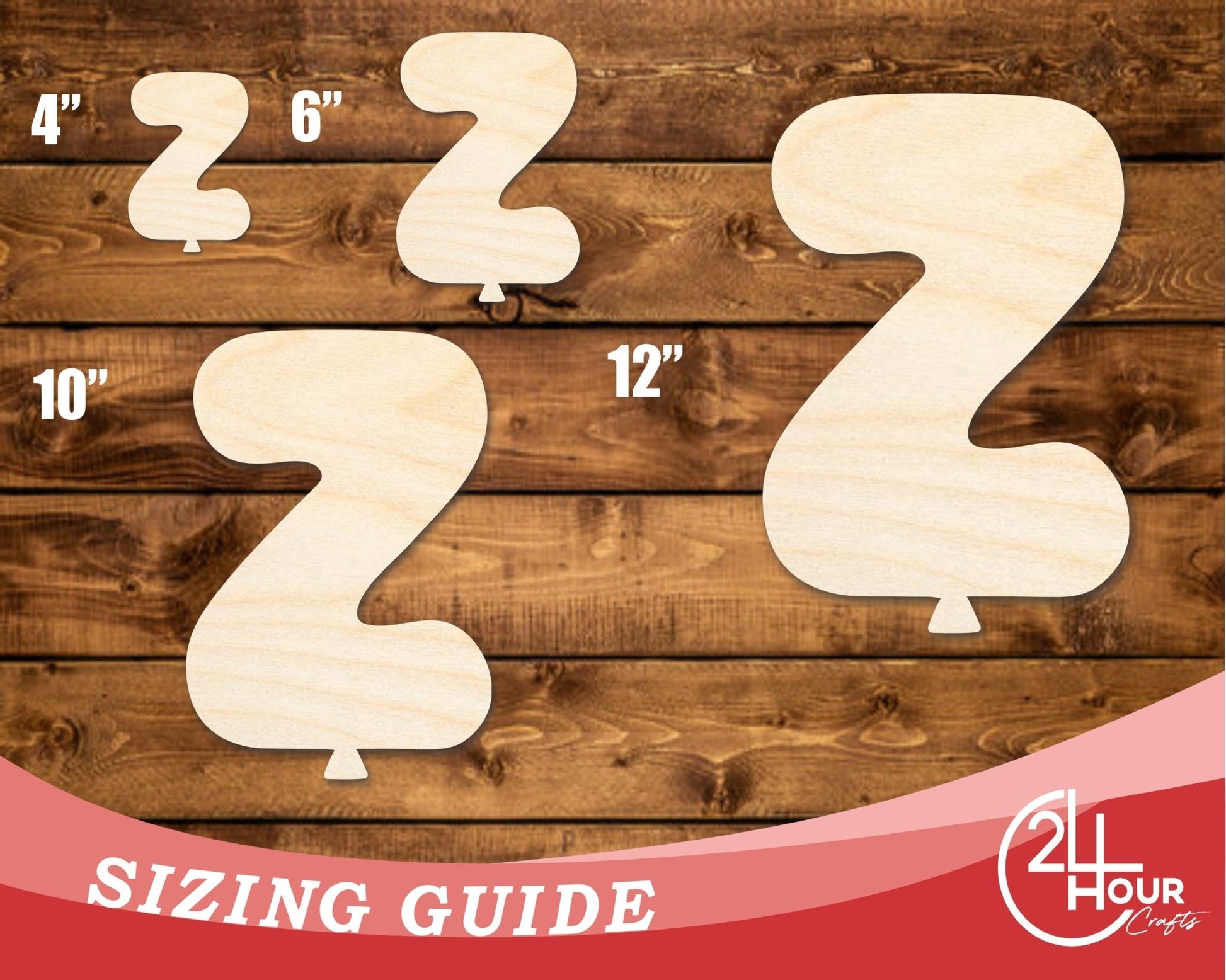 Unfinished Wood Balloon Letter Z Shape | DIY Craft Cutout | up to 46" DIY - NameSigns.com