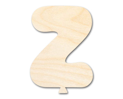Unfinished Wood Balloon Letter Z Shape | DIY Craft Cutout | up to 46" DIY - NameSigns.com