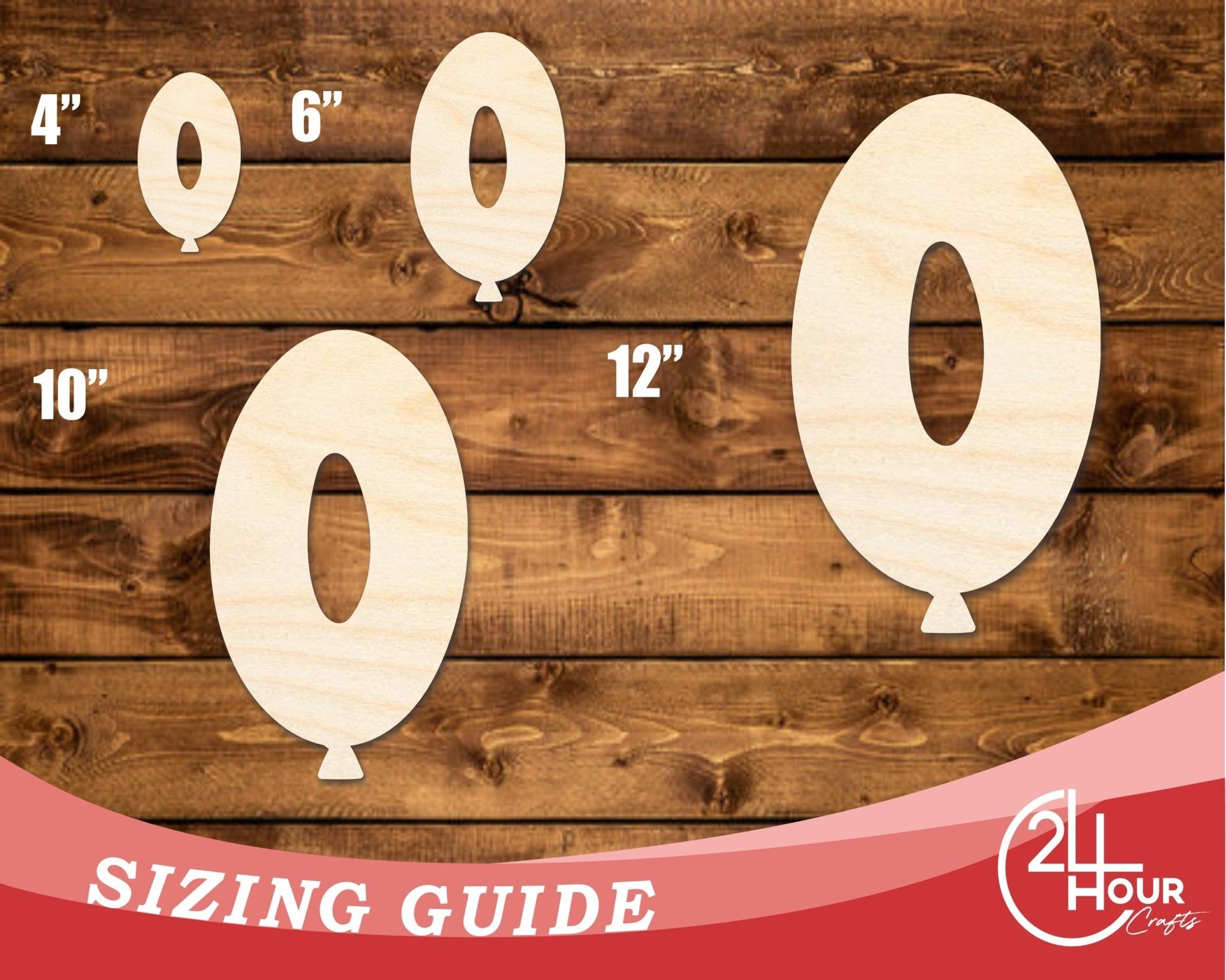 Unfinished Wood Balloon Number 0 Shape | DIY Craft Cutout | up to 46" DIY - NameSigns.com
