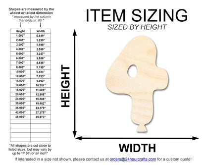 Unfinished Wood Balloon Number 4 Shape | DIY Craft Cutout | up to 46" DIY - NameSigns.com