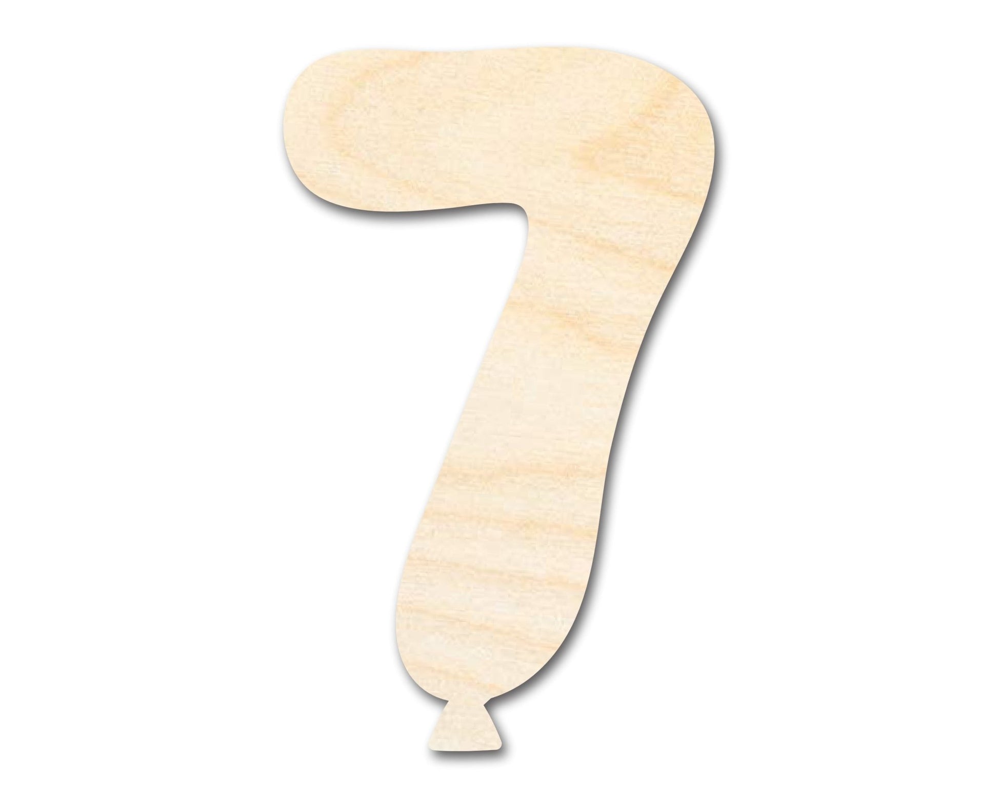 Unfinished Wood Balloon Number 7 Shape | DIY Craft Cutout | up to 46" DIY - NameSigns.com