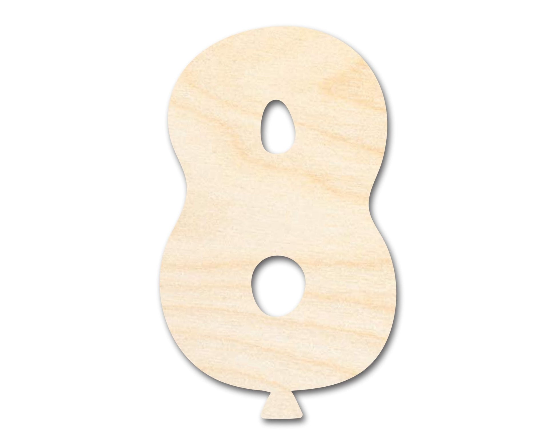 Unfinished Wood Balloon Number 8 Shape | DIY Craft Cutout | up to 46" DIY - NameSigns.com