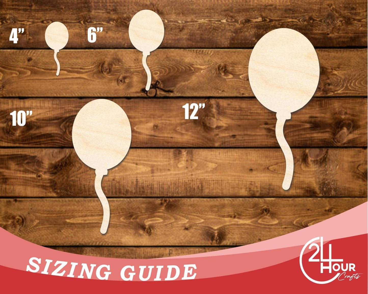 Unfinished Wood Balloon Shape | DIY Craft Cutout | up to 46" DIY - NameSigns.com
