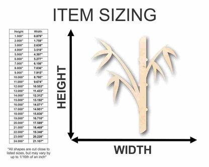 Unfinished Wood Bamboo Shape - Craft - up to 46" DIY - NameSigns.com