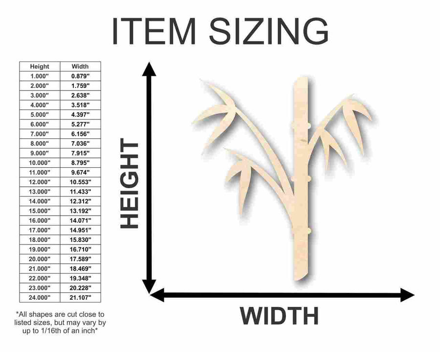 Unfinished Wood Bamboo Shape - Craft - up to 46" DIY - NameSigns.com