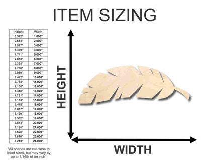 Unfinished Wood Banana Leaf Shape - Craft - up to 46" DIY - NameSigns.com