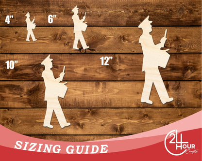 Unfinished Wood Band Dummer Player Shape | DIY Craft Cutout | up to 46" DIY - NameSigns.com