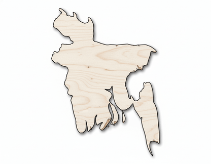 Unfinished Wood Bangladesh Country Shape - South Asia Craft - up to 46" DIY - NameSigns.com