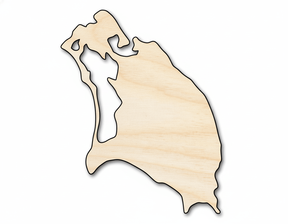 Unfinished Wood Barbuda Country Shape - Caribbean Craft - up to 46" DIY - NameSigns.com