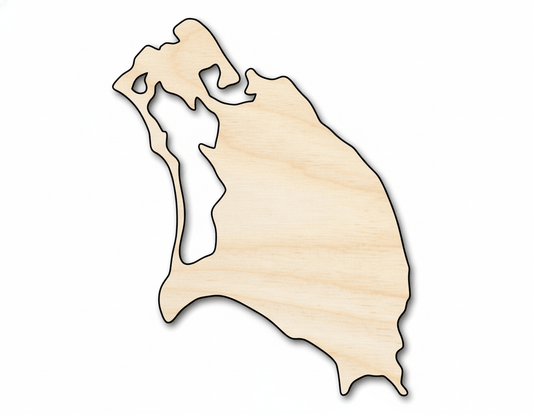 Unfinished Wood Barbuda Country Shape - Caribbean Craft - up to 46" DIY - NameSigns.com