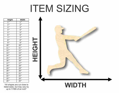 Unfinished Wood Baseball Player Shape - Sports - Kids Room Decor - up to 46" DIY - NameSigns.com