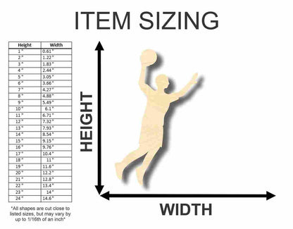Unfinished Wood Basketball Player Shape - Sports - Kids Room Decor - up to 46" DIY - NameSigns.com