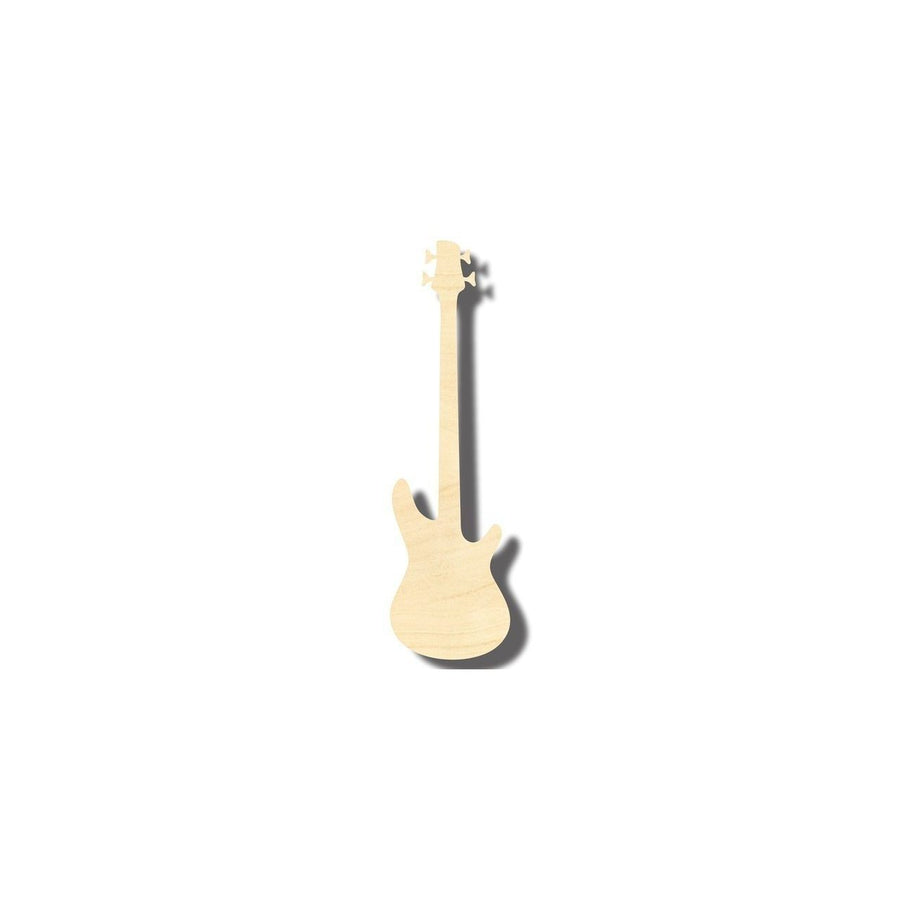 Unfinished Wood Bass Guitar Shape - Craft - Music - up to 46" DIY - NameSigns.com