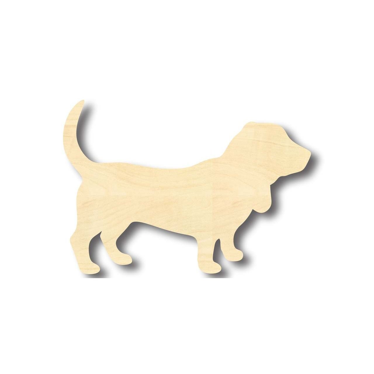 Unfinished Wood Basset Hound Dog Shape - Animal - Pet - Craft - up to 46" DIY - NameSigns.com