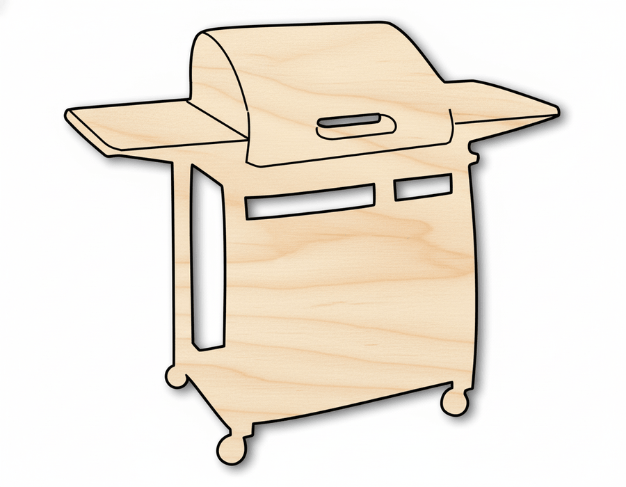 Unfinished Wood BBQ Grill Shape - Craft - up to 46" DIY - NameSigns.com