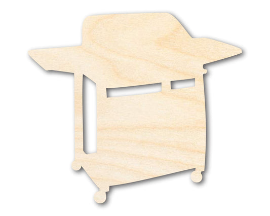 Unfinished Wood BBQ Grill Shape - Craft - up to 46" DIY - NameSigns.com