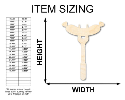 Unfinished Wood BBQ Sausage Shape | Craft Cutout | up to 46" DIY - NameSigns.com