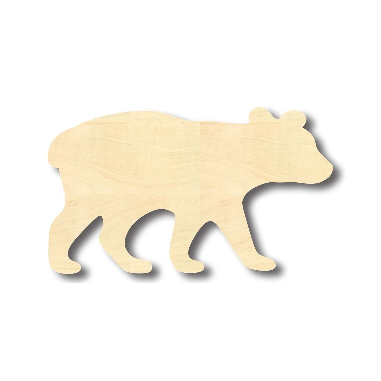 Unfinished Wood Bear Cub Shape - Animal - Craft - up to 46" DIY - NameSigns.com