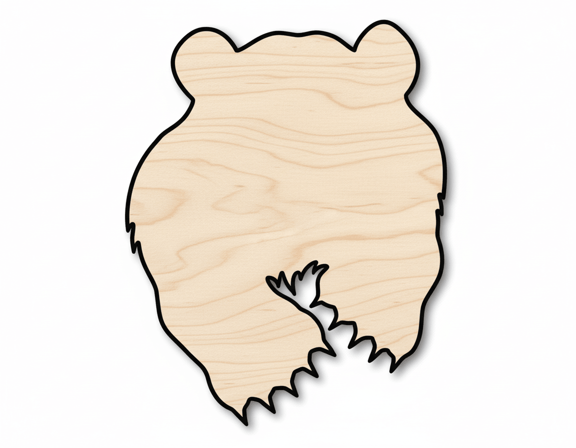 Unfinished Wood Bear Mascot Shape | DIY Craft Cutout | up to 46" DIY - NameSigns.com
