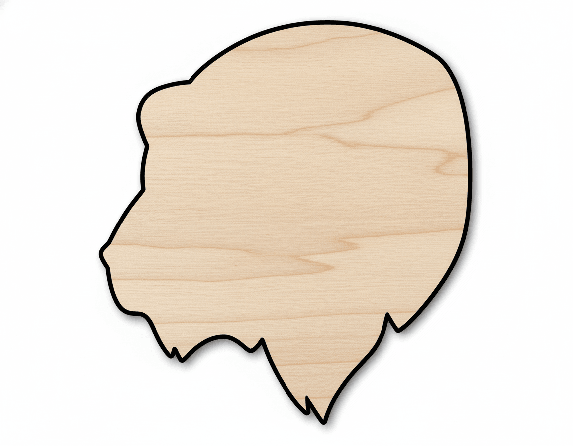 Unfinished Wood Bear Mascot Shape | DIY Craft Cutout | up to 46" DIY - NameSigns.com