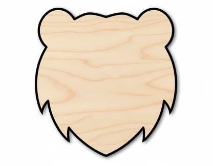 Unfinished Wood Bear Mascot Shape | DIY Craft Cutout | up to 46" DIY - NameSigns.com