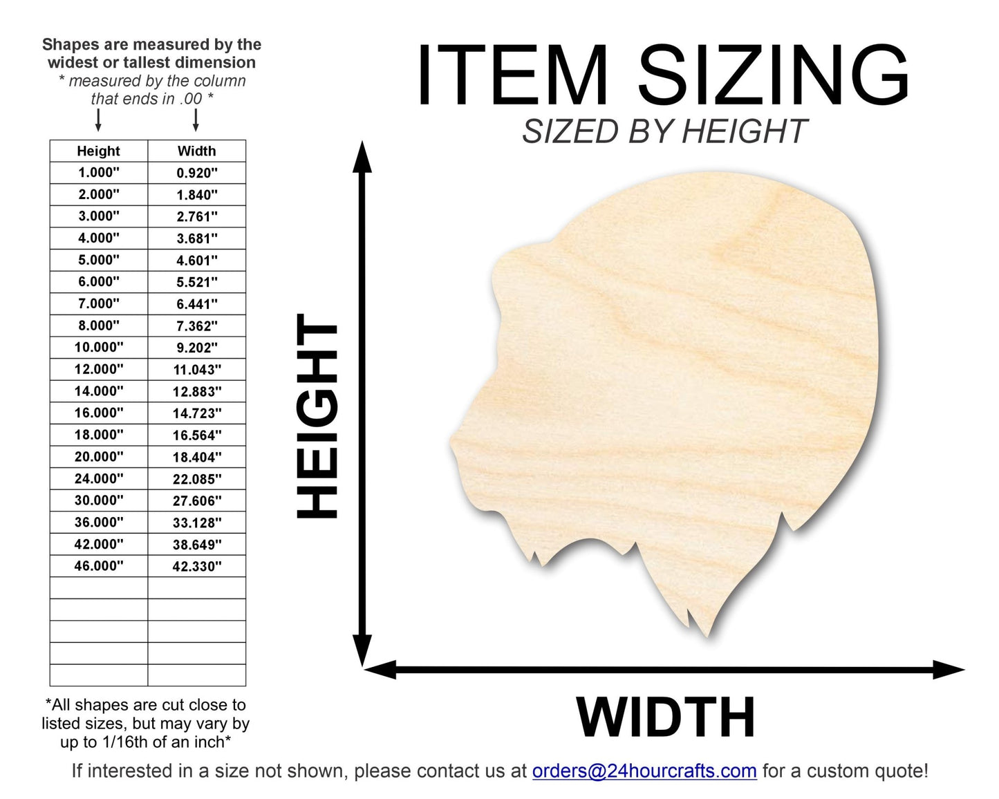 Unfinished Wood Bear Mascot Shape | DIY Craft Cutout | up to 46" DIY - NameSigns.com