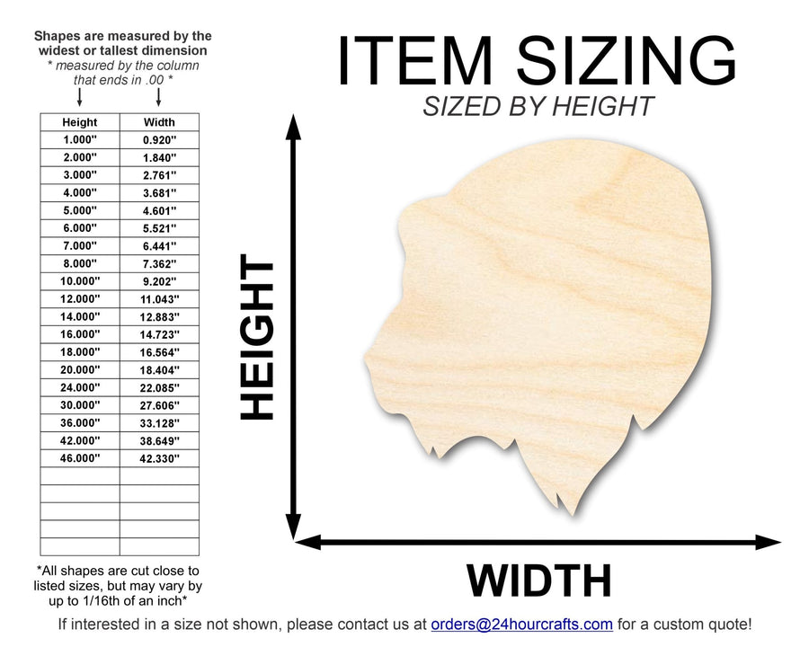 Unfinished Wood Bear Mascot Shape | DIY Craft Cutout | up to 46" DIY - NameSigns.com