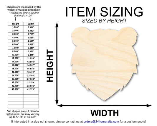 Unfinished Wood Bear Mascot Shape | DIY Craft Cutout | up to 46" DIY - NameSigns.com