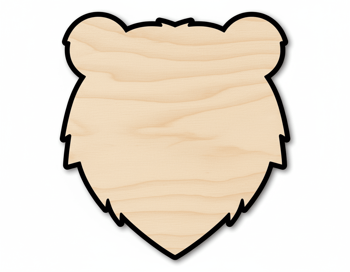 Unfinished Wood Bear Mascot Shape | DIY Craft Cutout | up to 46" DIY - NameSigns.com