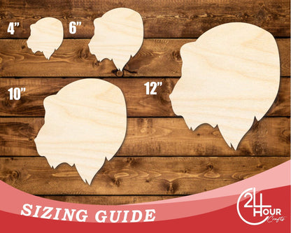 Unfinished Wood Bear Mascot Shape | DIY Craft Cutout | up to 46" DIY - NameSigns.com