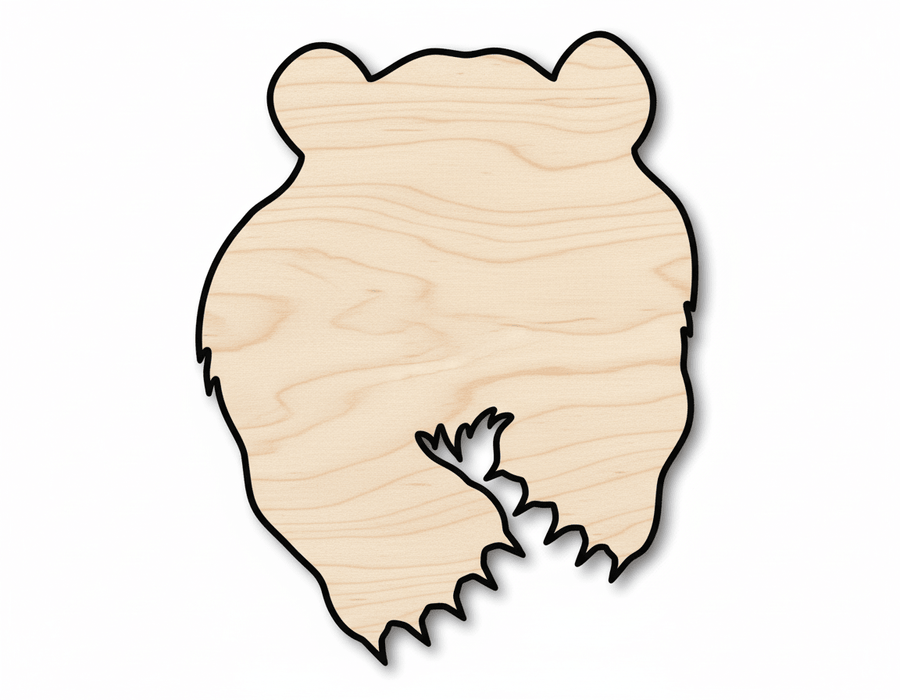 Unfinished Wood Bear Mascot Shape | DIY Craft Cutout | up to 46" DIY - NameSigns.com
