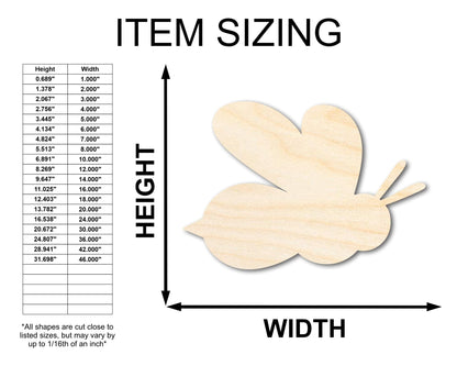 Unfinished Wood Bee Shape | Insect | Animal | Wildlife | Craft Cutout | up to 46" DIY - NameSigns.com