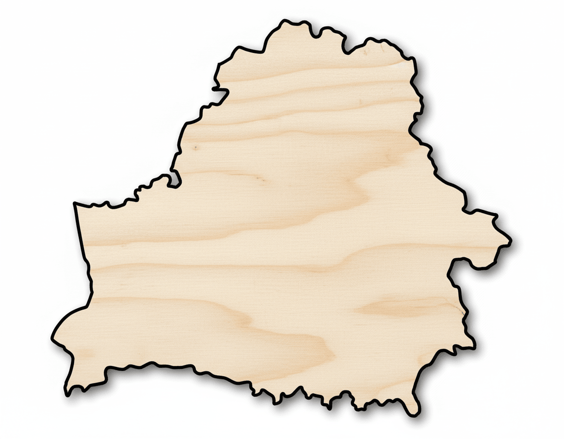 Unfinished Wood Belarus Country Shape - Europe Craft - up to 46" DIY - NameSigns.com