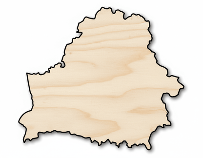 Unfinished Wood Belarus Country Shape - Europe Craft - up to 46" DIY - NameSigns.com