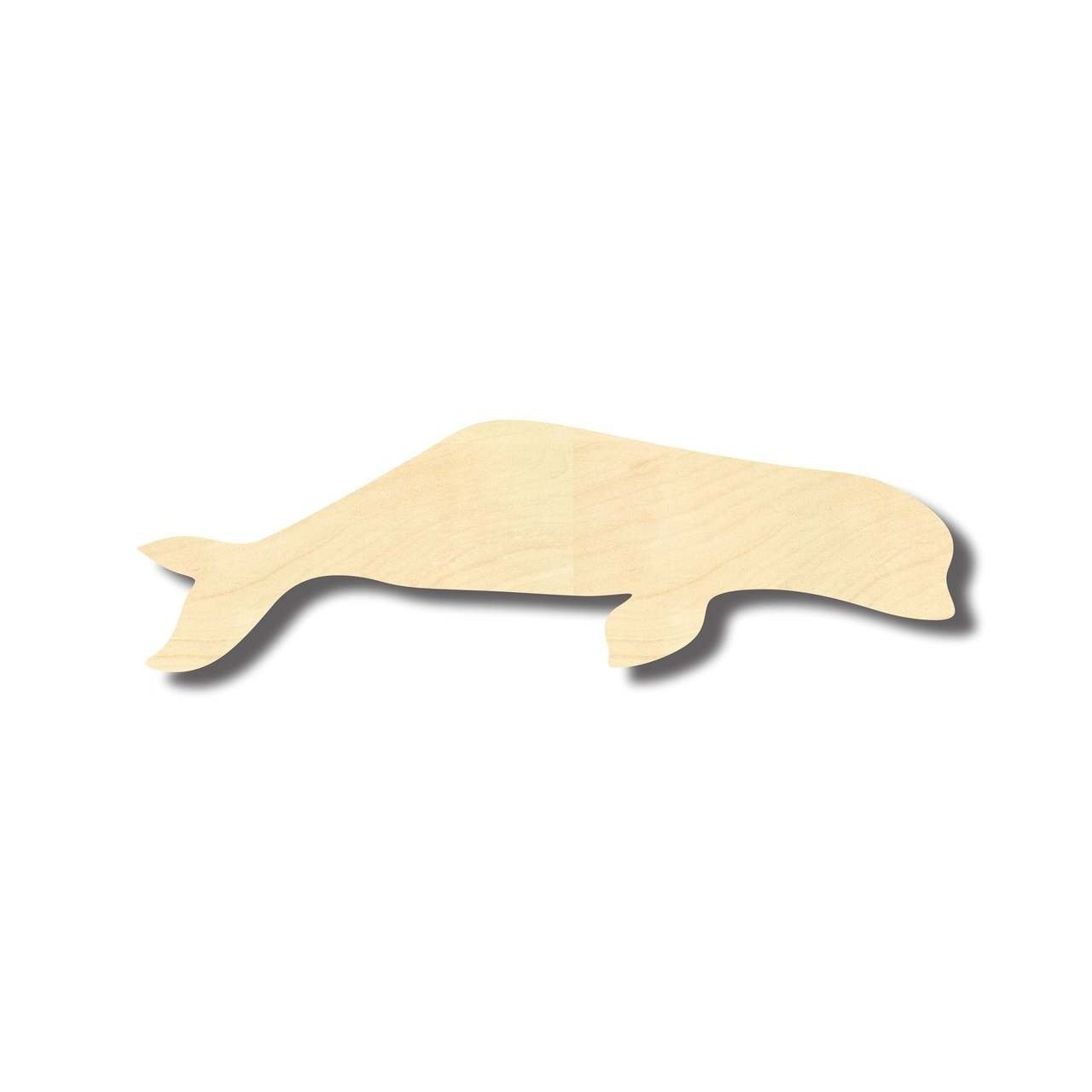 Unfinished Wood Beluga Whale Shape - Ocean - Craft - up to 46" DIY - NameSigns.com
