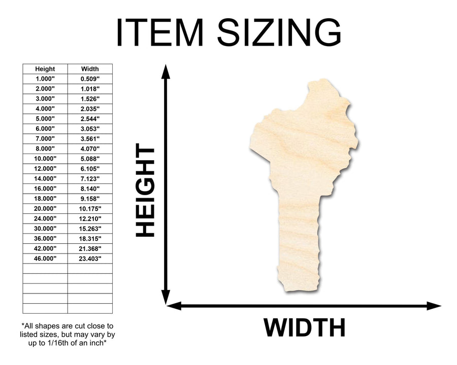 Unfinished Wood Benin Country Shape - West Africa Craft - up to 46" DIY - NameSigns.com