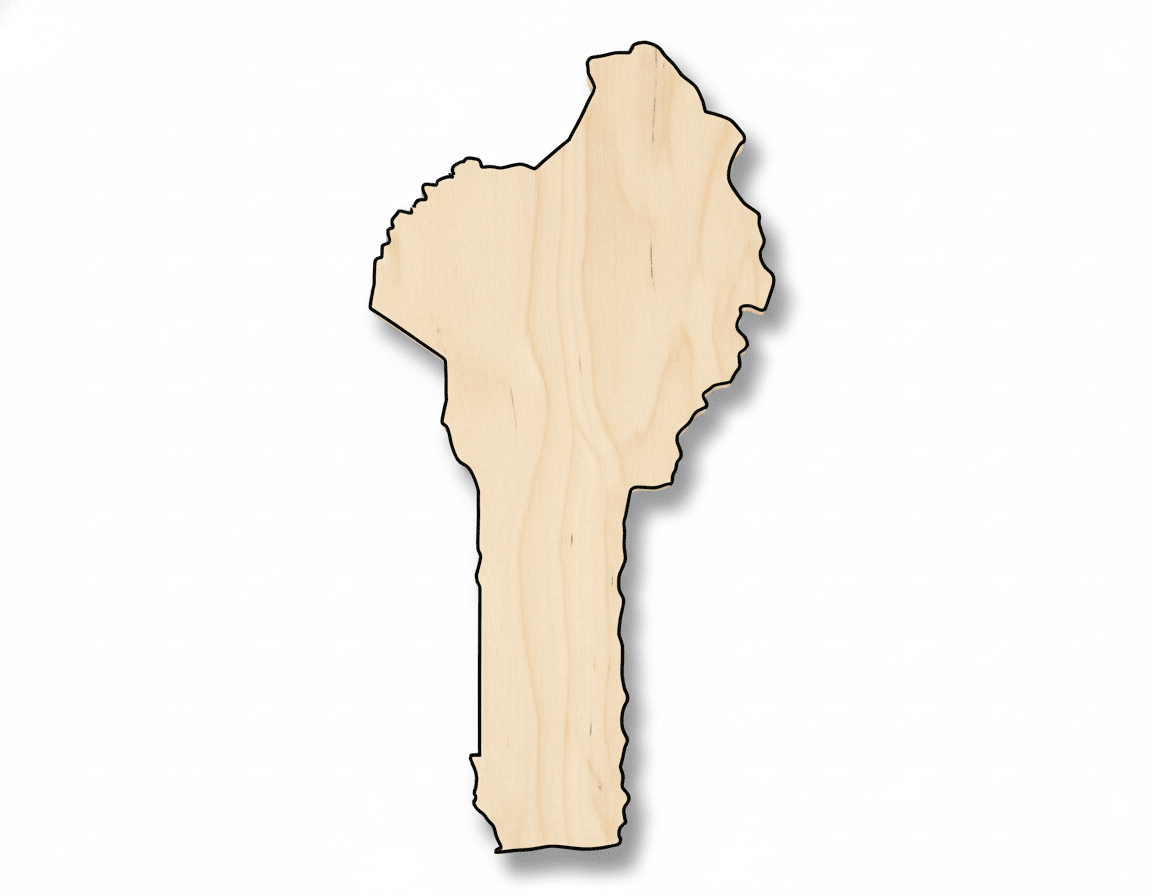 Unfinished Wood Benin Country Shape - West Africa Craft - up to 46" DIY - NameSigns.com