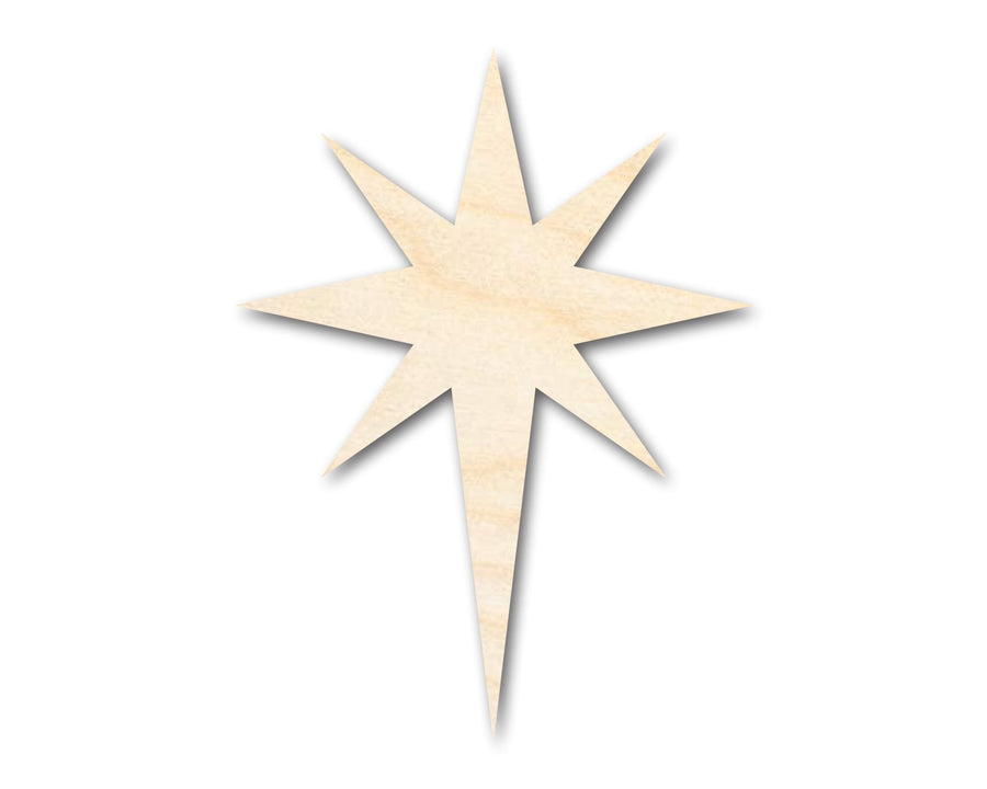 Unfinished Wood Bethlehem Star Shape | DIY Christmas Craft Cutout | Up to 36" - NameSigns.com