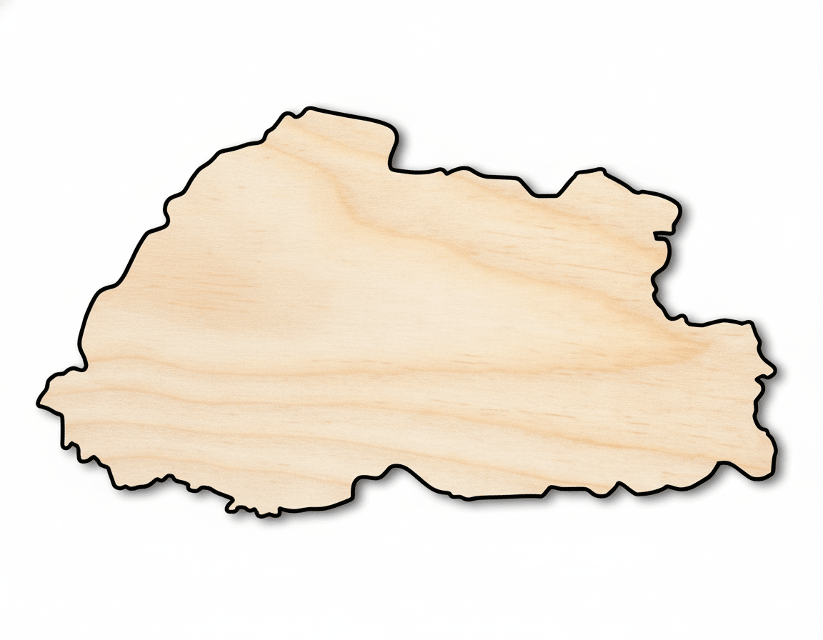 Unfinished Wood Bhutan Country Shape - South Asia Craft - up to 46" DIY - NameSigns.com