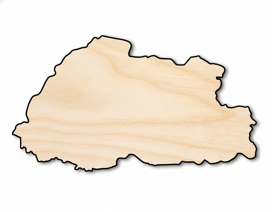 Unfinished Wood Bhutan Country Shape - South Asia Craft - up to 46" DIY - NameSigns.com