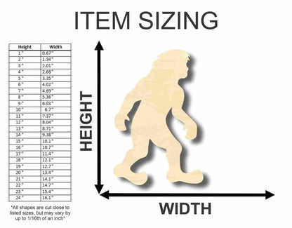 Unfinished Wood Bigfoot Shape - Craft - up to 46" DIY - NameSigns.com