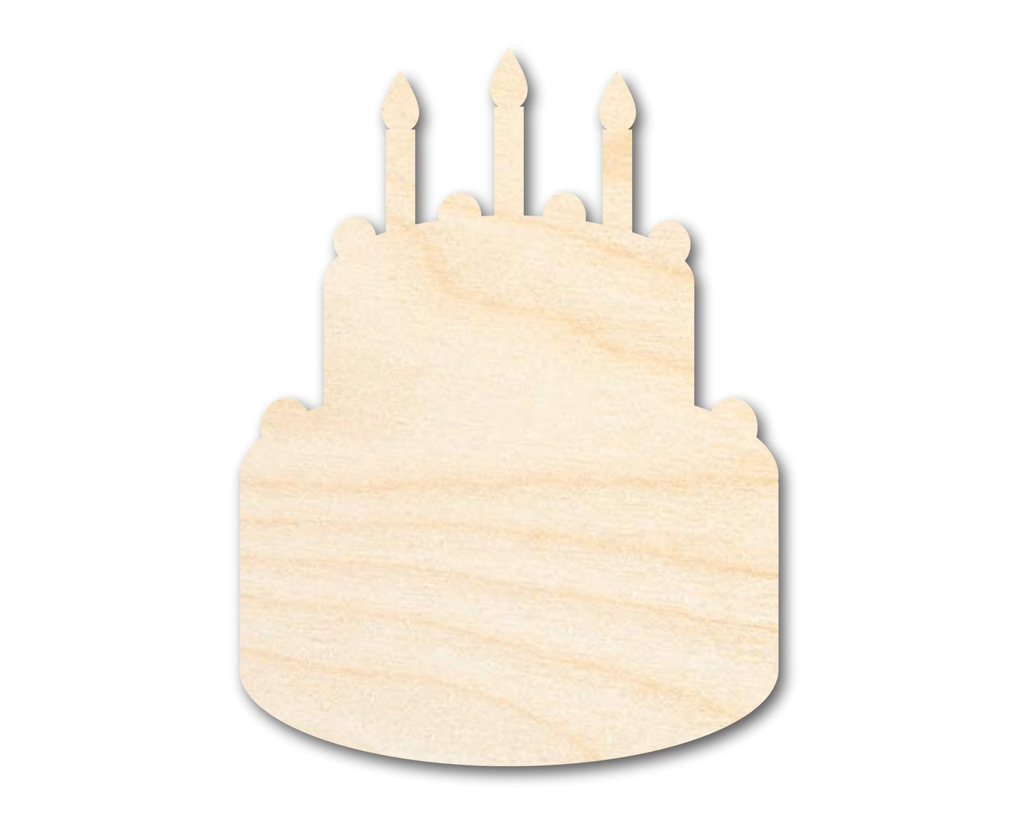 Unfinished Wood Birthday Cake Shape | DIY Craft Cutout | Up to 36" - NameSigns.com