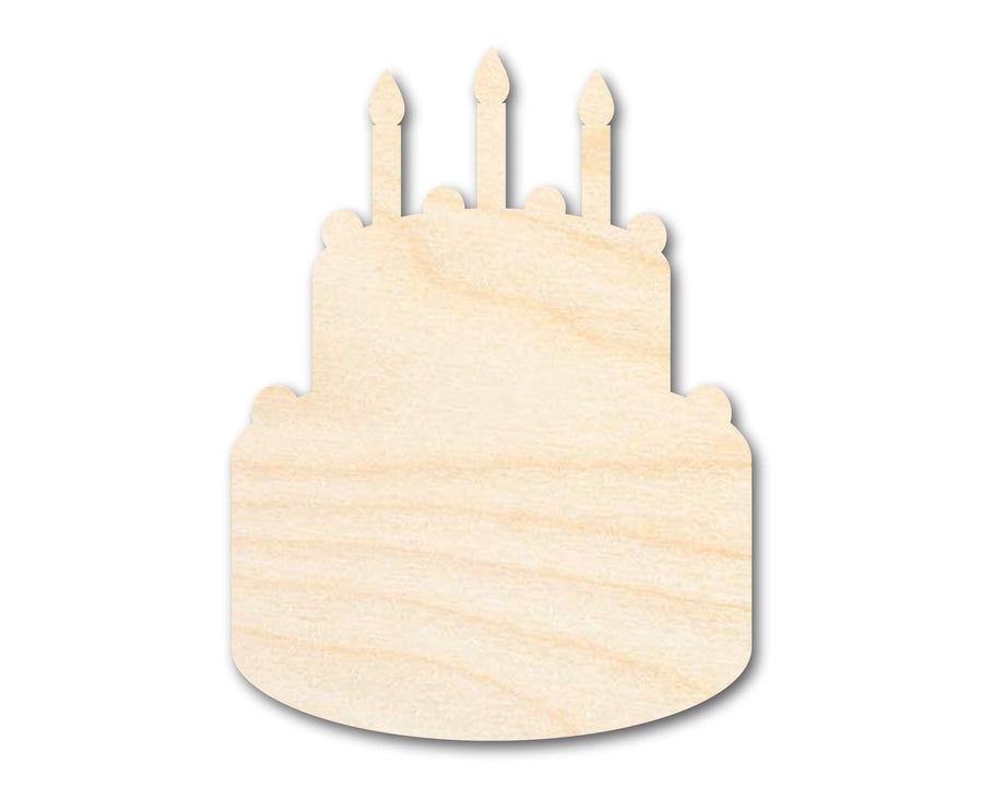 Unfinished Wood Birthday Cake Shape | DIY Craft Cutout | Up to 36" - NameSigns.com
