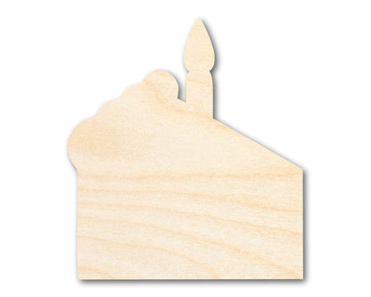 Unfinished Wood Birthday Cake Slice Shape | DIY Craft Cutout | up to 46" DIY - NameSigns.com