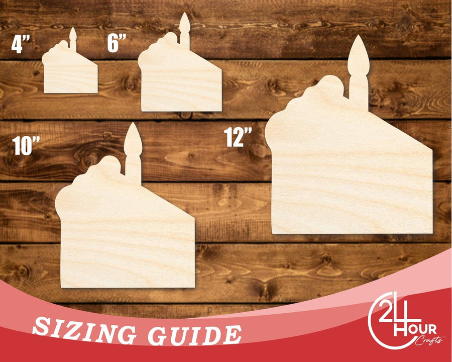 Unfinished Wood Birthday Cake Slice Shape | DIY Craft Cutout | up to 46" DIY - NameSigns.com